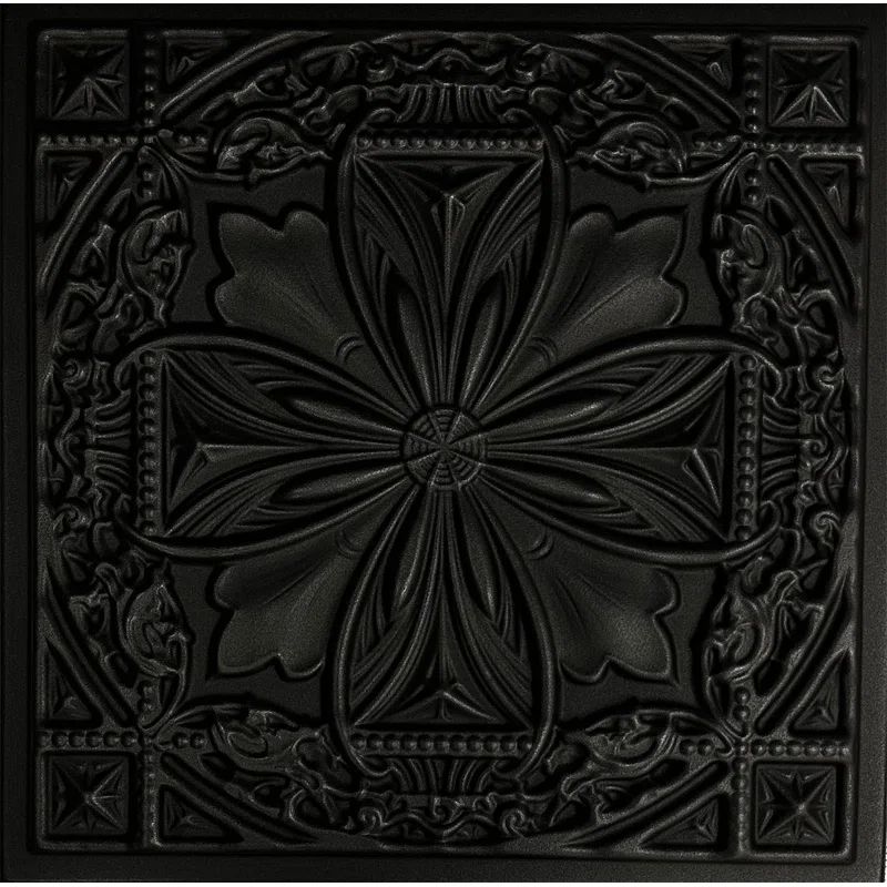 Lucas's Shield Black Matte Textured Polystyrene Ceiling Tile