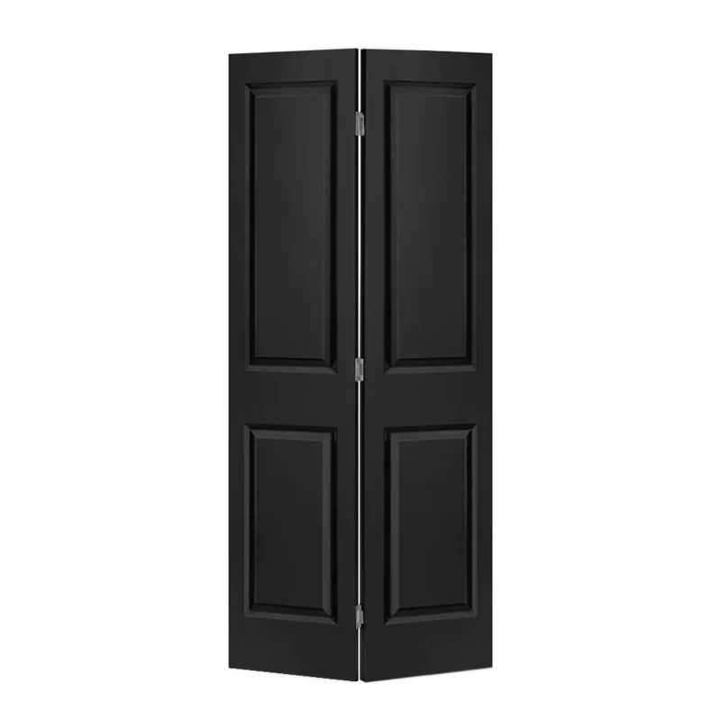 36" x 80" Black Painted MDF Composite Bi-Fold Closet Door