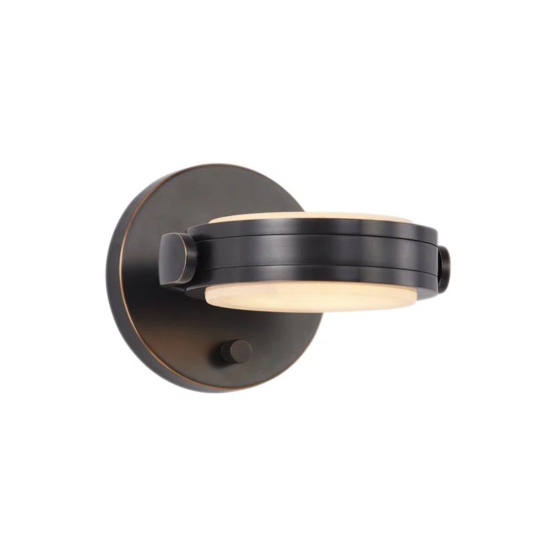 Urban Bronze Alabaster Dimmable LED Bath Sconce