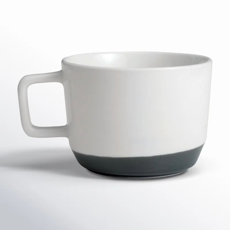 Austin Basalt Blue and White Ceramic Coffee Mug Set of 4