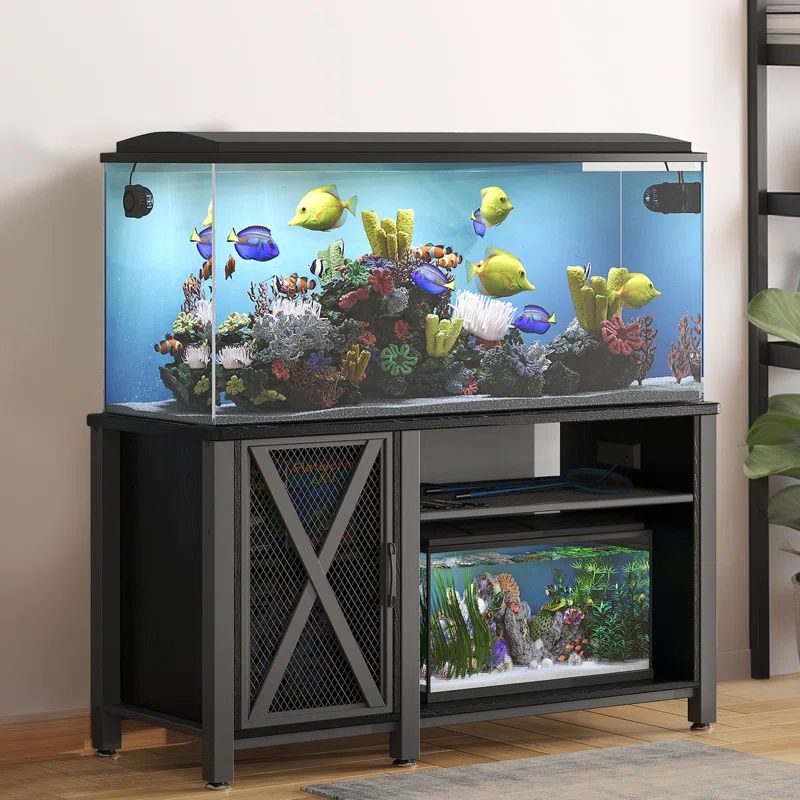 Archie & Oscar™ Chickerell 55-75 Gallon Rectangle Heavy Duty Metal Aquarium Stand with Power Outlets