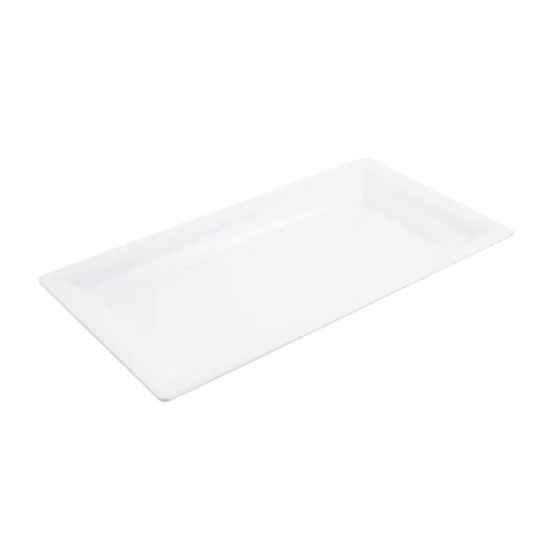 White Rectangular Melamine Display Pan, 19-1/8 x 10-3/8 Inches