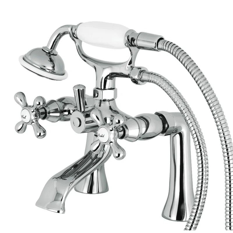 Victorian Elegance 7" Polished Chrome Clawfoot Tub Filler with Hand Shower