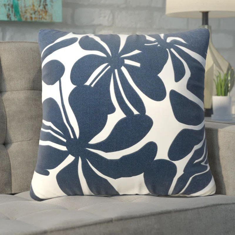 Navy Blue Plantation Large Outdoor Plush Pillow