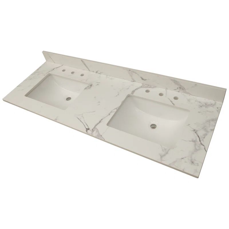 Calacatta Nowy Marble Bathroom Vanity Top with White Undermount Sink