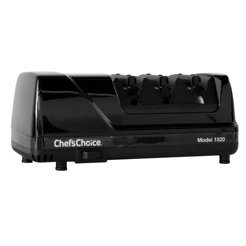 Black Compact Electric Knife Sharpener with Diamond Abrasives