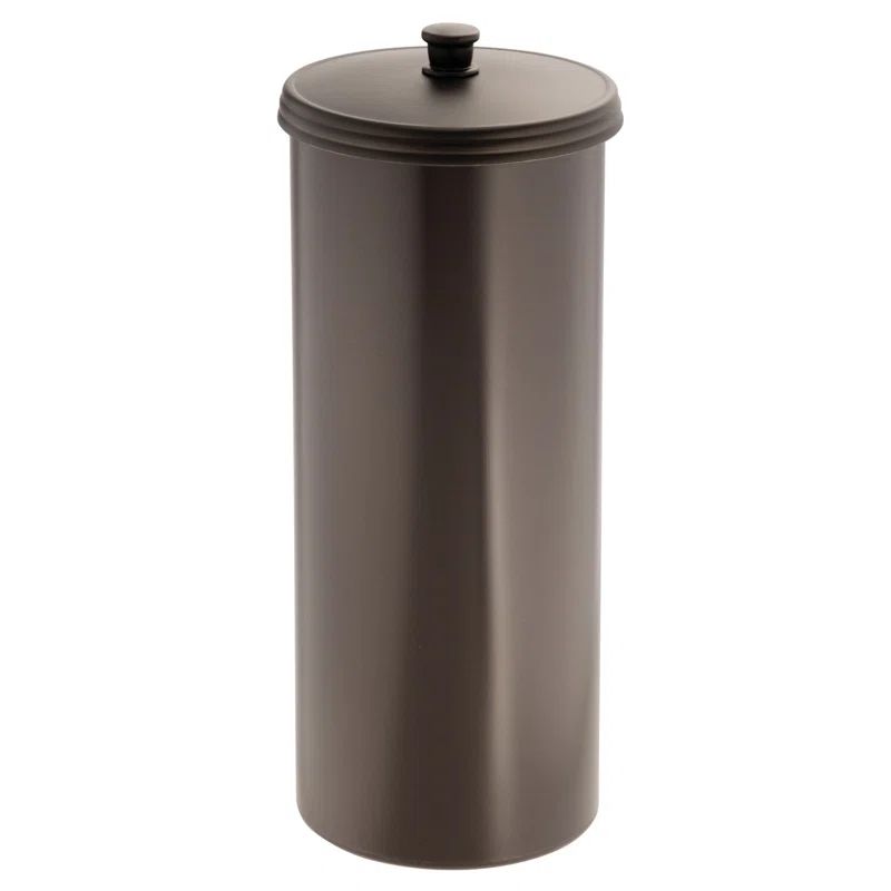 Bronze Freestanding Toilet Paper Holder with Lid, 15.5"
