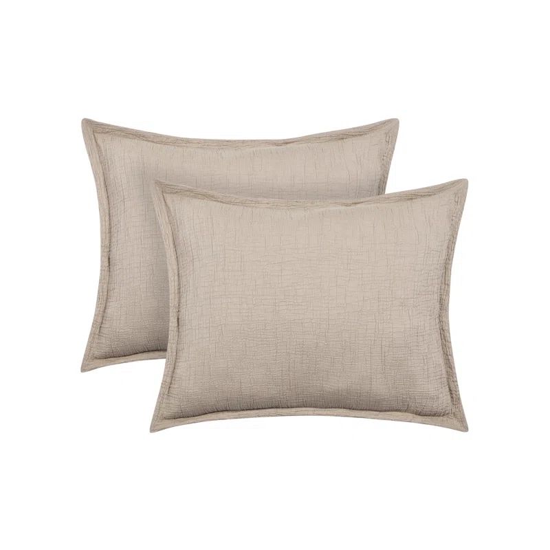 Sand Cotton Standard/Queen Sham with Tumbled Texture