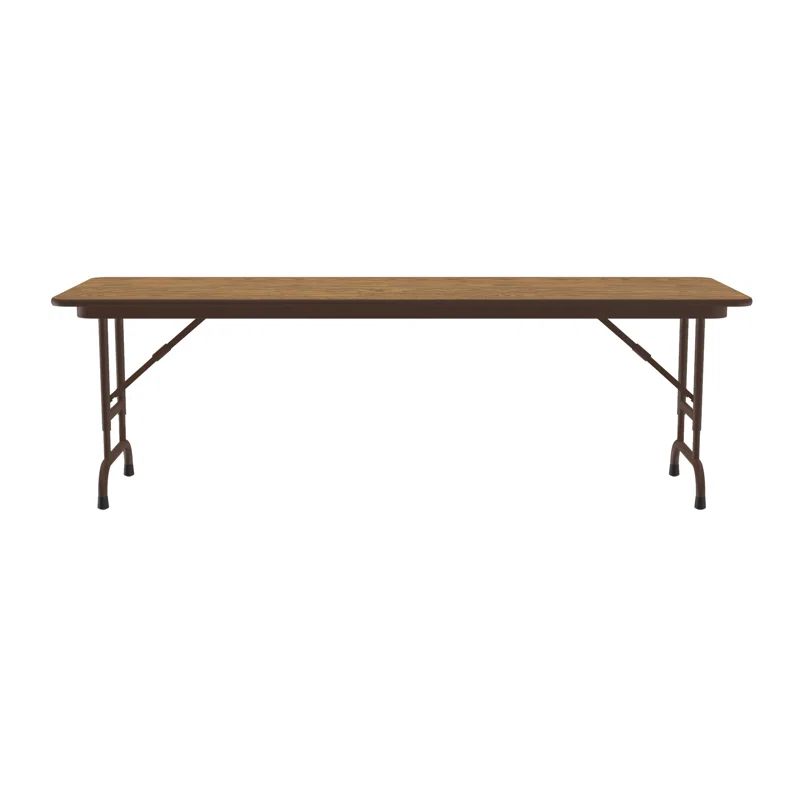 Walnut Brown Rectangular Adjustable Height Banquet Table
