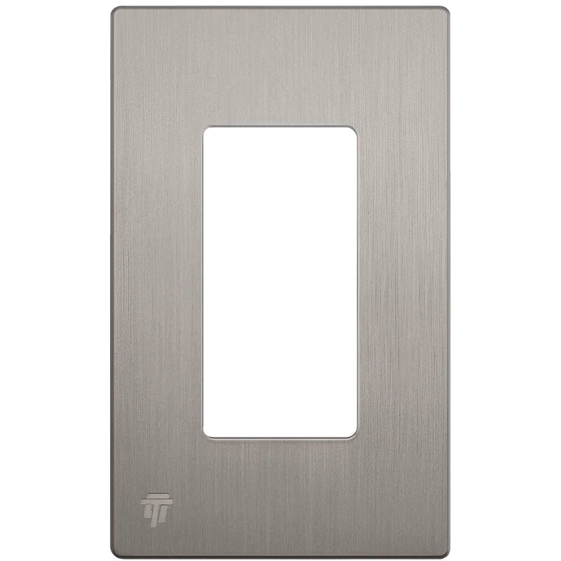 Brushed Nickel Screwless 1-Gang Decorator Wall Plate