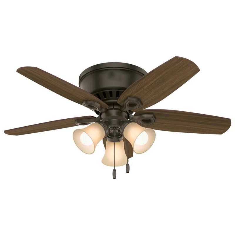 42" Bronze Low Profile Ceiling Fan with LED Light Kit