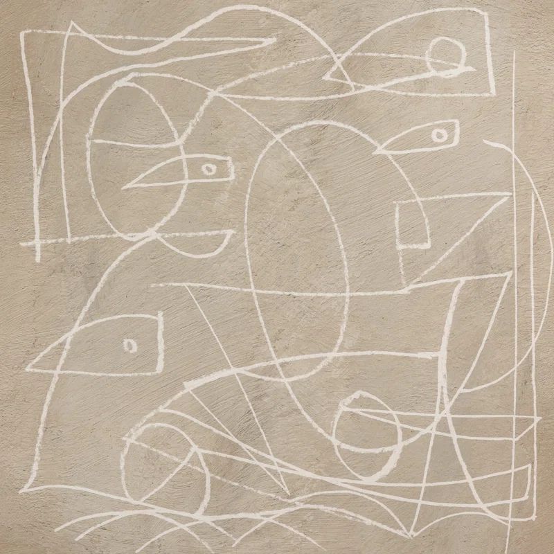 Modern Abstract Canvas Print in Walnut Frame, 40" x 40"