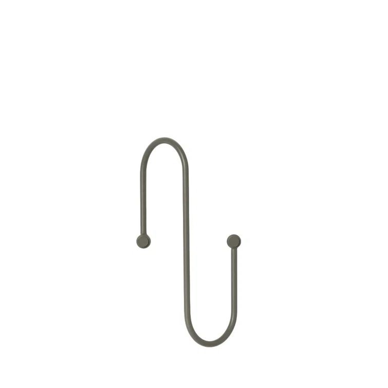 Steel Gray Powder Coated Metal Wall Mounted Coat Rack