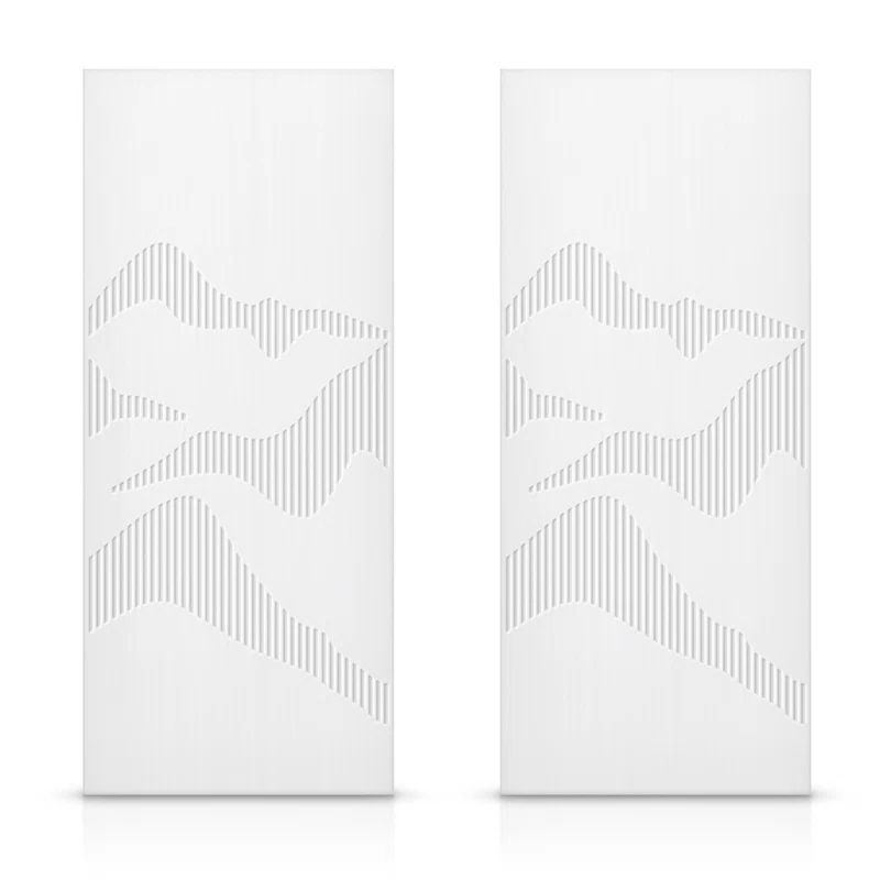 White Hollow Core Painted MDF Sliding Closet Doors, 72" x 80"