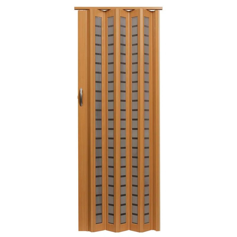 Metro Beech and Frosted Glass Accordion Folding Door