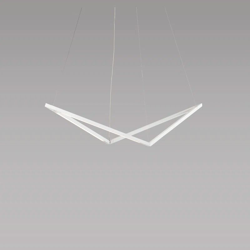 Matte White Z-Bar Bird Pendant with Rotatable LED Light Bars