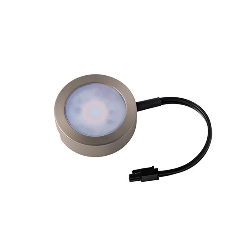 Brushed Nickel 3-Light LED Under Cabinet Puck Light