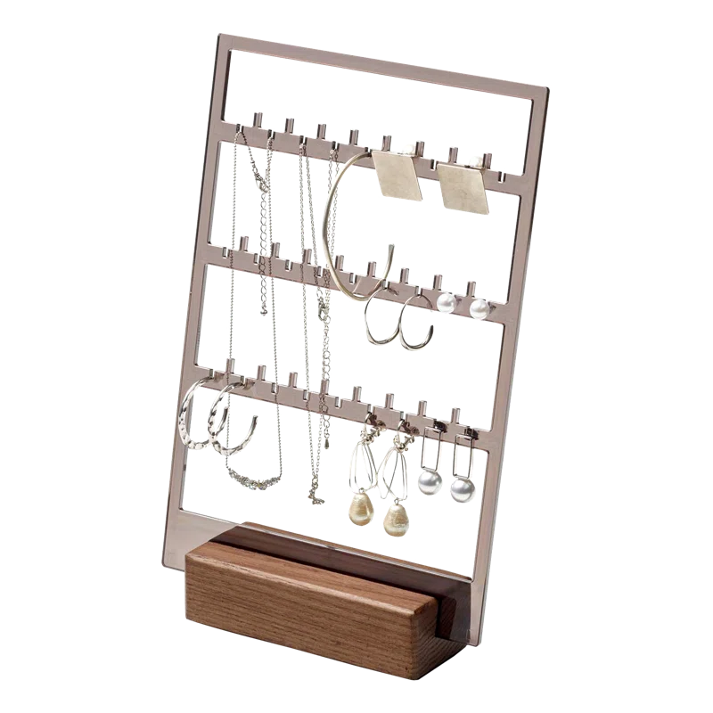Slim Walnut Wood Jewelry Organizer for Women
