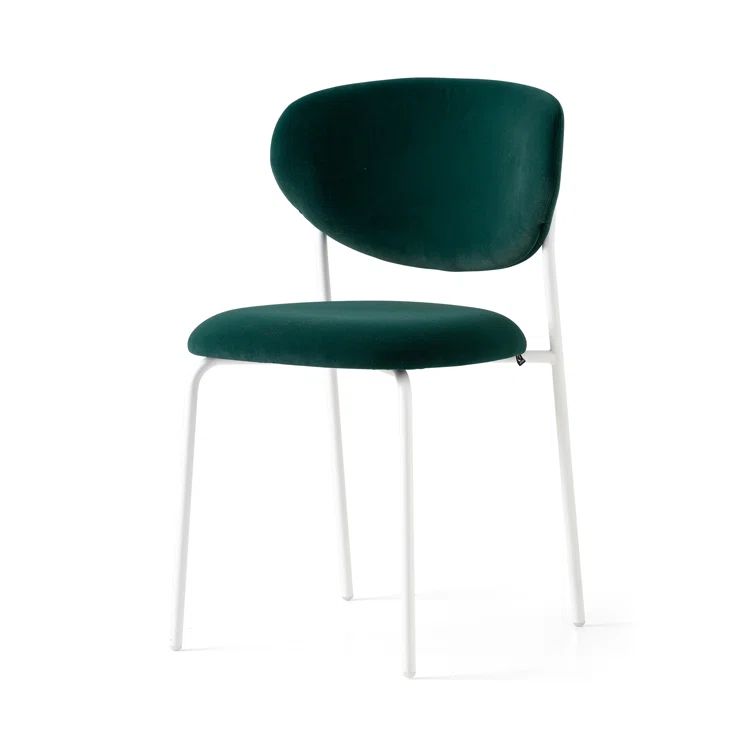 Cozy Gray Upholstered Chair with Matt Optic White Metal Frame