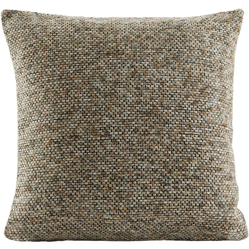 Oatmeal Chenille Classic Basketweave Square Throw Pillow Cover