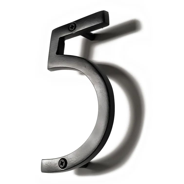 Black Metal Floating House Number, 8 Inch