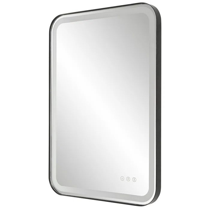 Black 22" x 32" LED Lighted Vanity Mirror