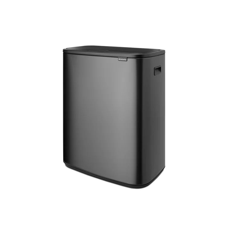 Passion Red Stainless Steel 16-Gallon Rectangular Trash Can