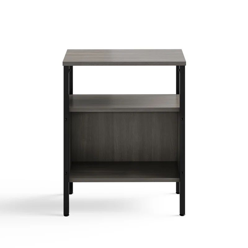 Sterling Ash Laminate and Black Steel Home Office Storage Unit