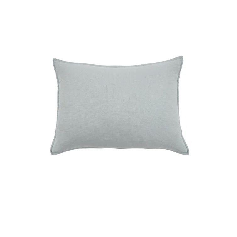 Blue Cotton Minimalist Rectangular Throw Pillow