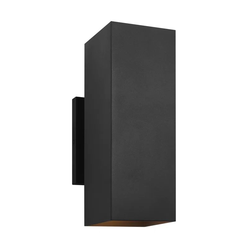 Textured Black Tall Aluminum Outdoor Sconce