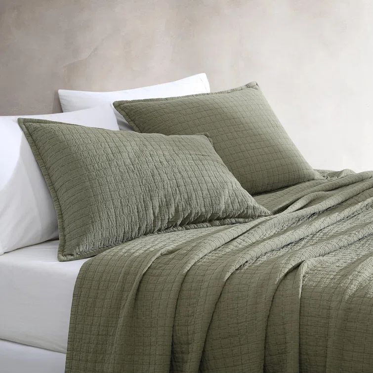 King Vetiver Green Cotton Jacquard Sham