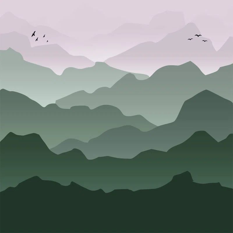 Green Mountain Landscape Removable Vinyl Wall Decal