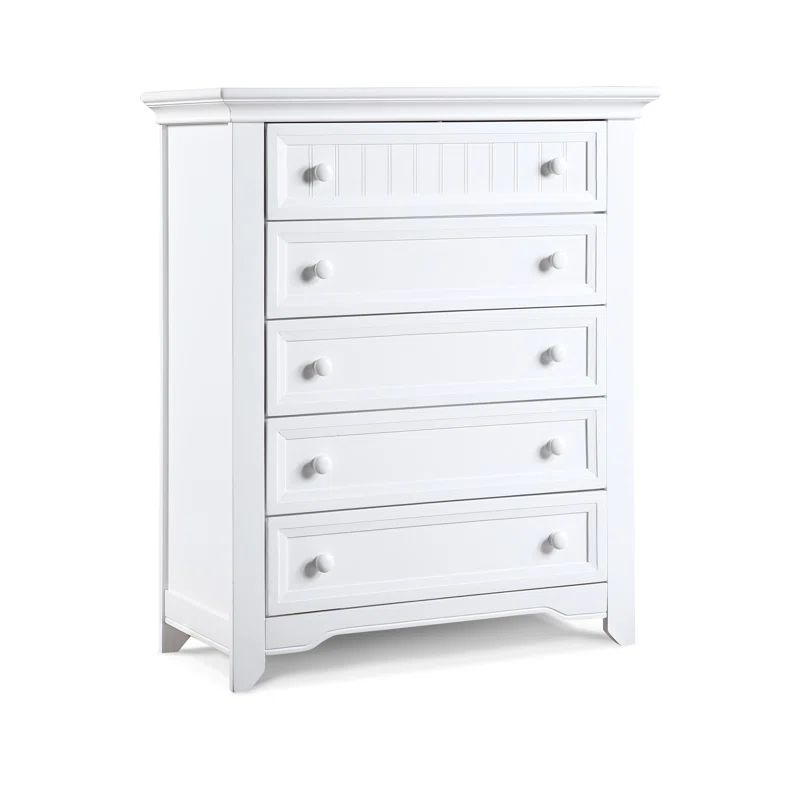 White Wooden Nursery Chest with Soft Close Drawers