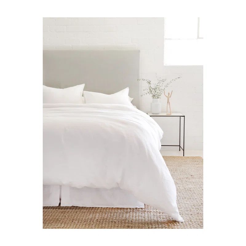 King White Belgian Linen Duvet Cover Set