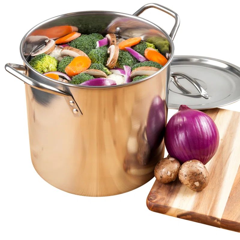 Large Silver Stainless Steel 20-Quart Stock Pot