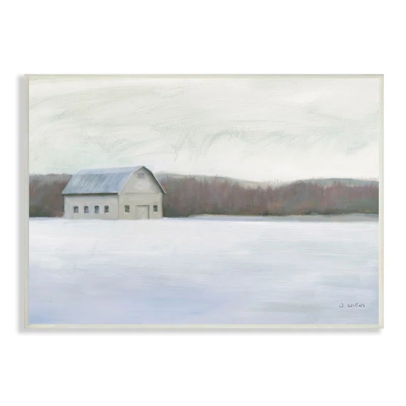 Stupell Industries " Winter Barn With Snow Country Farm Landscape " by James Wiens Painting Print