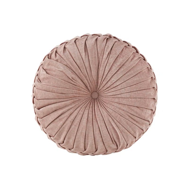 Blush Poly Chenille Round Floor Pillow Cushion