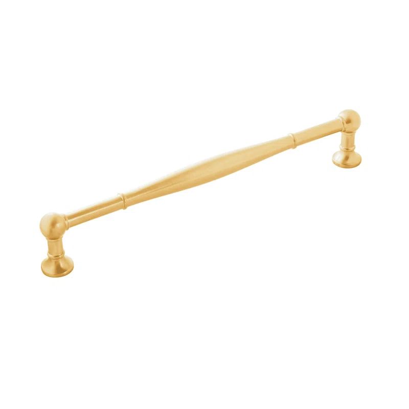 12-Inch Brushed Golden Brass Appliance Pull with Mounting Hardware