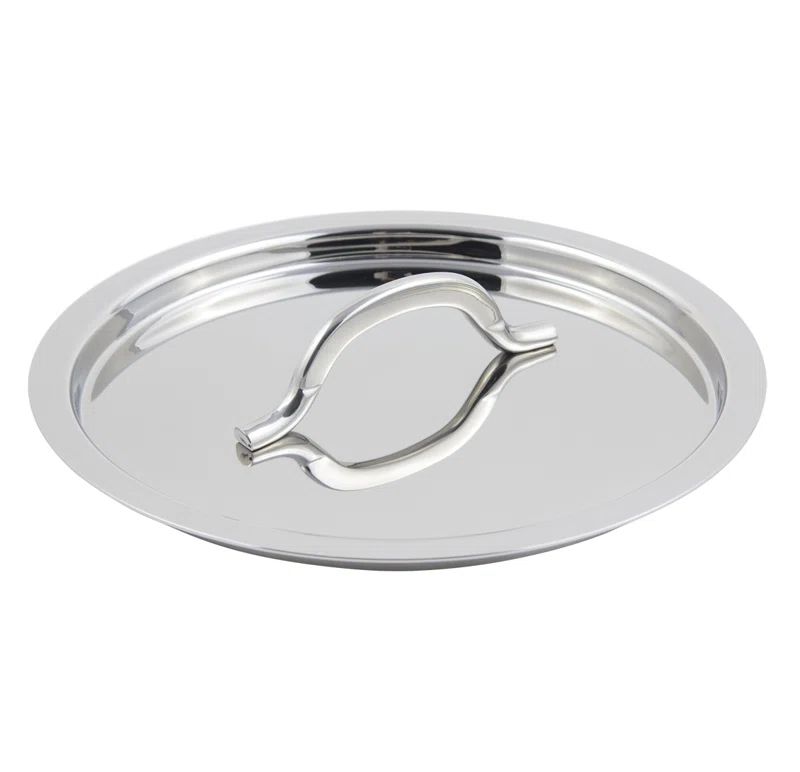 Elegant Round Stainless Steel Lid with Ergonomic Handle