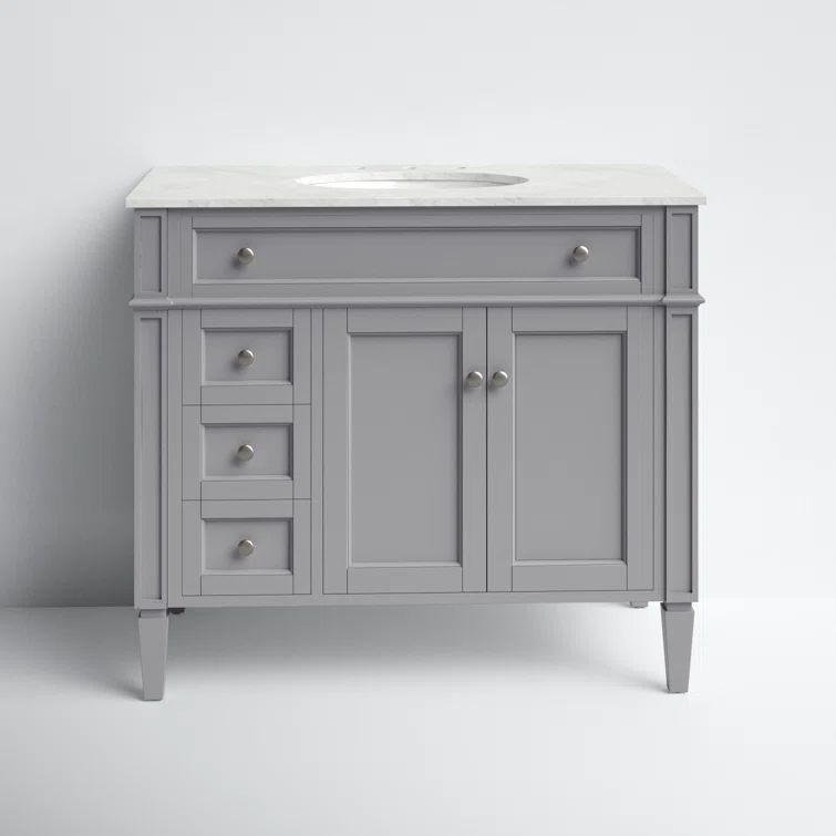 Park Avenue Classic Grey 40" Marble Top Single Vanity Set