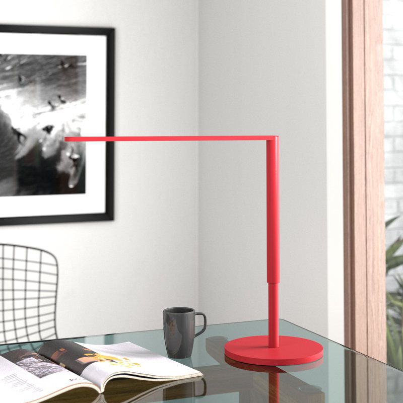 Matte Red Lady7 Cordless LED Desk Lamp with USB Port