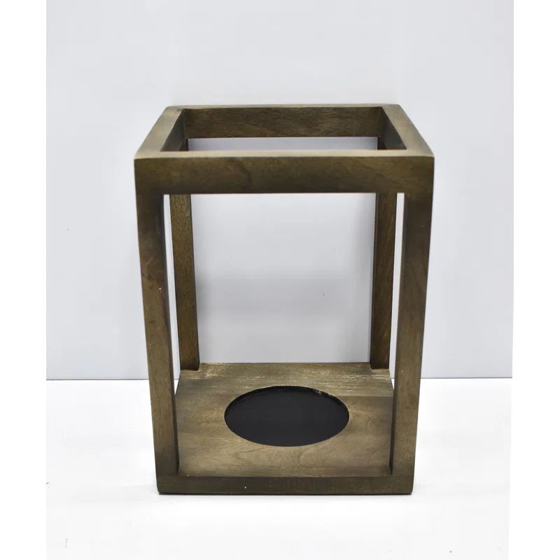 Rustic Brown Mango Wood Hanging Candle Lantern