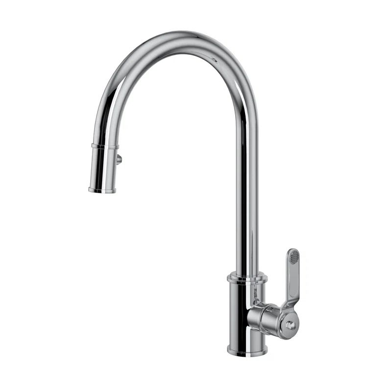 16 3/4" Chrome Brass Pull Down Kitchen Faucet