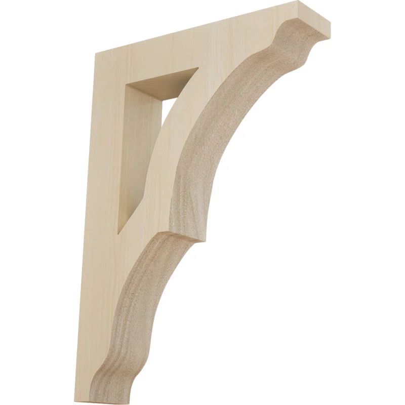 Medium Rubberwood Decorative Corbel Bracket, 1.75" x 7.5" x 10.5"