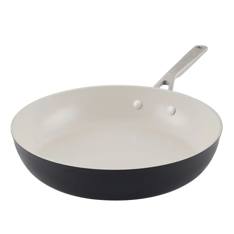 Matte Black 12.25" Aluminum Ceramic Nonstick Frying Pan