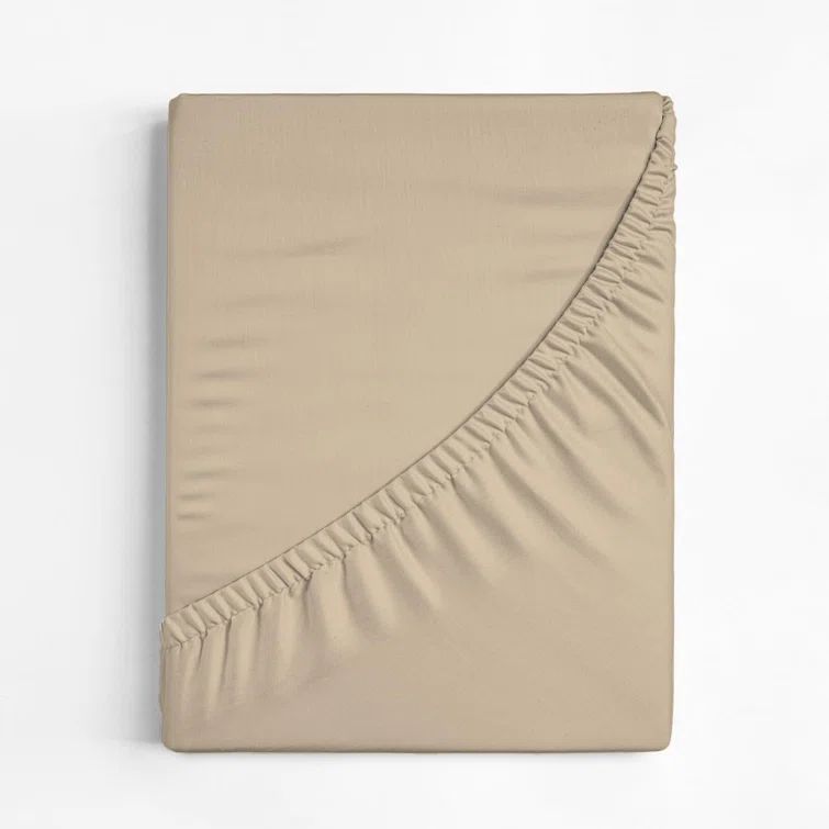 Queen Cream Cotton Polyester Deep Pocket Fitted Sheet Set