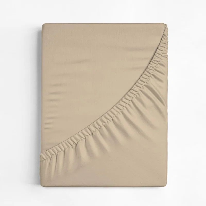 Twin Cream Cotton Deep Pocket Fitted Sheet Set
