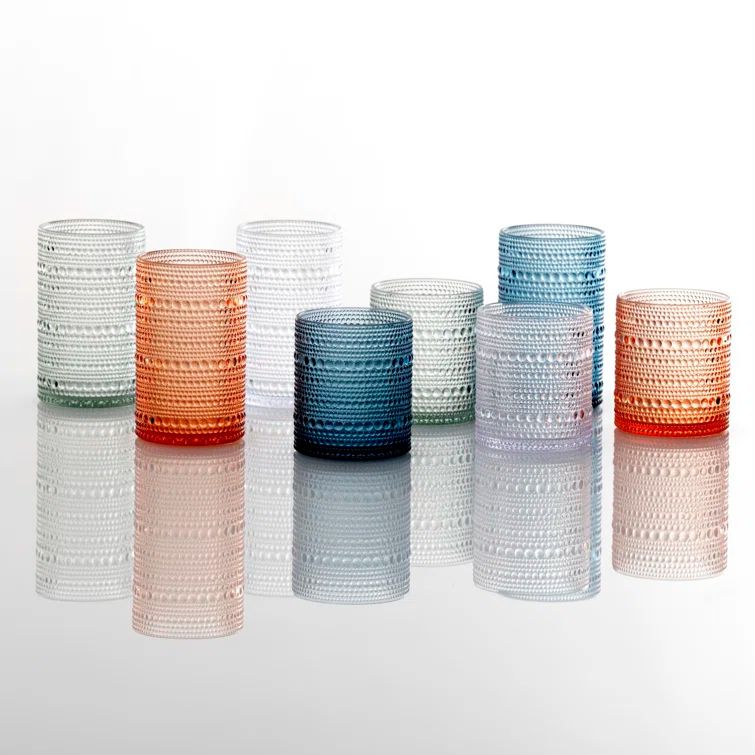 Coral Blush Beaded Acrylic Outdoor Tumblers, 4-Pack