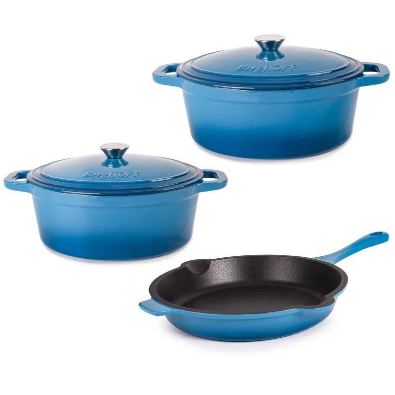 Neo Blue Enamel Cast Iron Cookware Set, 5-Piece