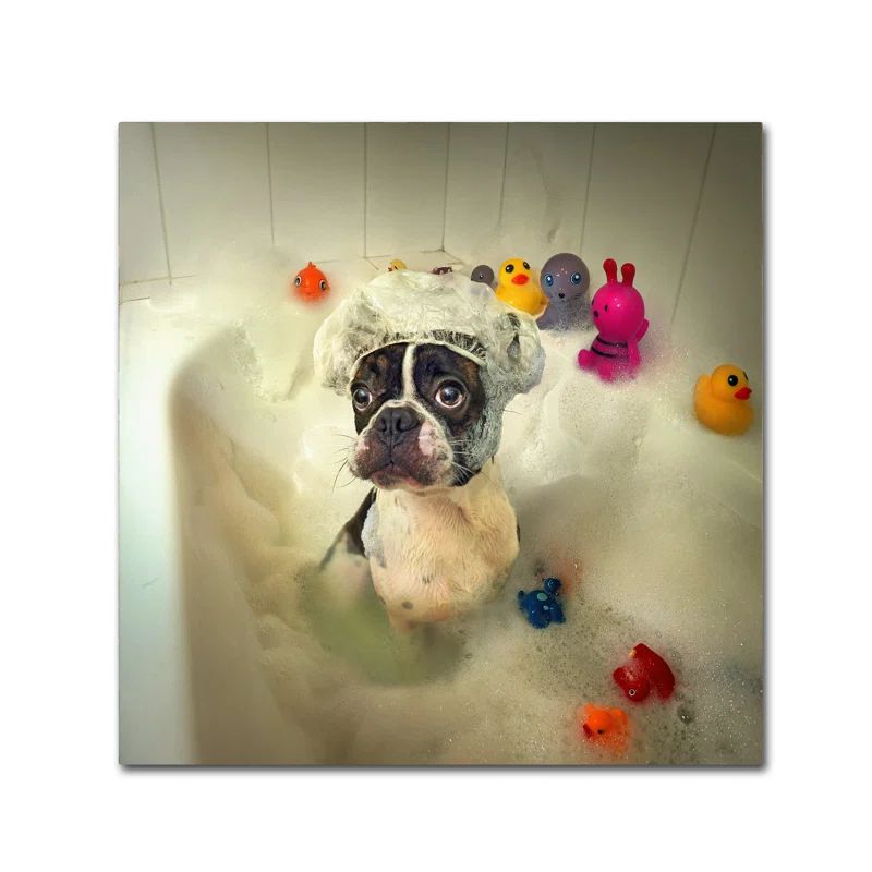 Ddiarte 'The Bath' Large Canvas Art with Colorful Rubber Ducks